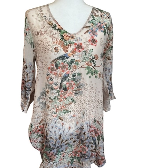Johnny Was Multicolor Floral Tunic Size Small - Picture 1 of 9